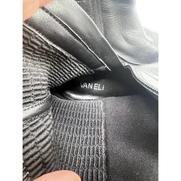 Vaneli Black Leather Zip Up Ankle Booties Boots Women's Size 7.5M - Picture 5 of 6